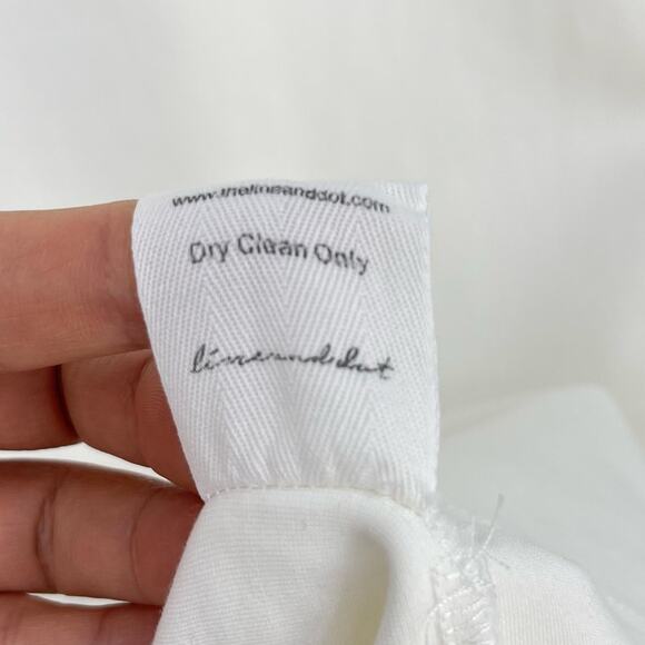 Line & Dot | Starlet Midi Sheath Dress Organza Off Shoulder Sleeves in Ivory S - Picture 15 of 16